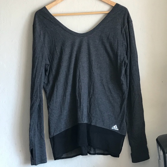 adidas Tops - Adidas Off the Shoulder Scoop-neck Longsleeve
